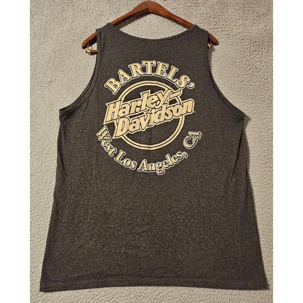 Harley-Davidson Bartels West Los Angeles Tank Top Mens Large Gray Sleeveless